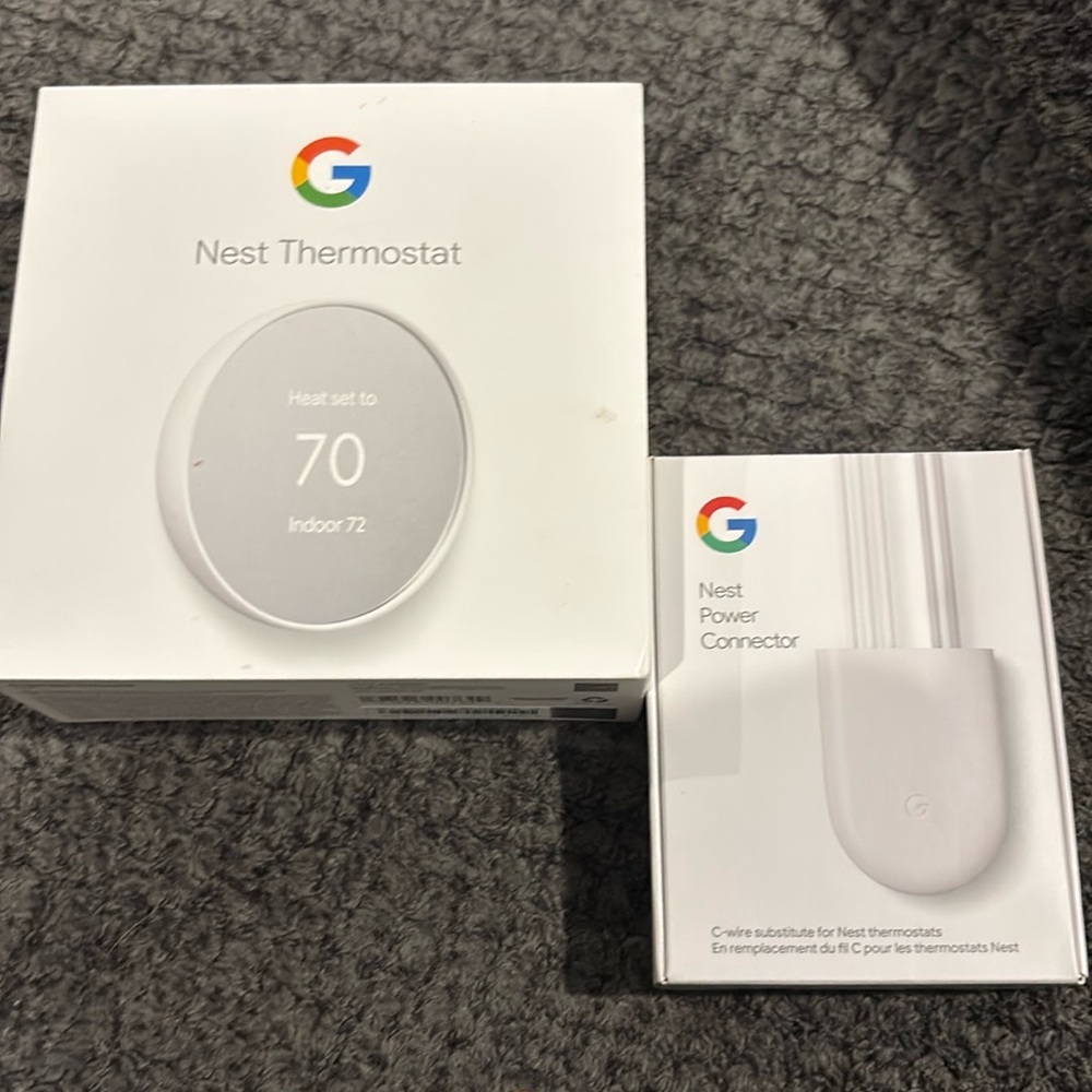Brand New Google Nest Thermostat And Nest Power Connector
